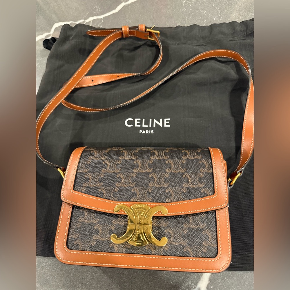 CELINE Teen Triomphe Bag Triomphe Canvas